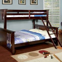 SPRING CREEK Twin Xl/Queen Bunk Bed in Dark Walnut Finish